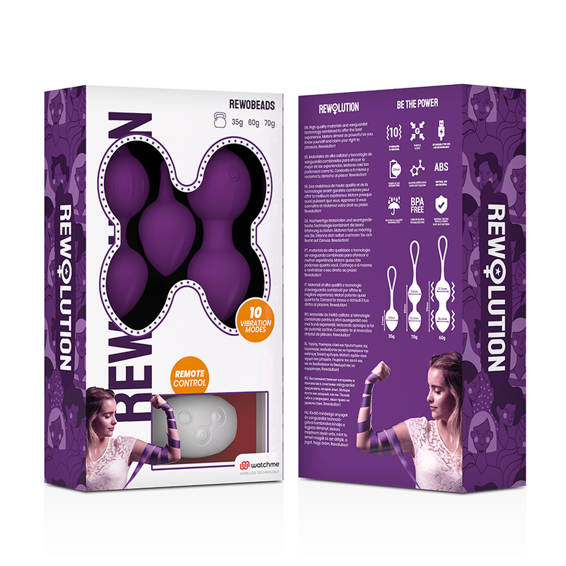 Rewolution – Kit de 3 Boules de Geisha Vibrantes avec Télécommande - Violet