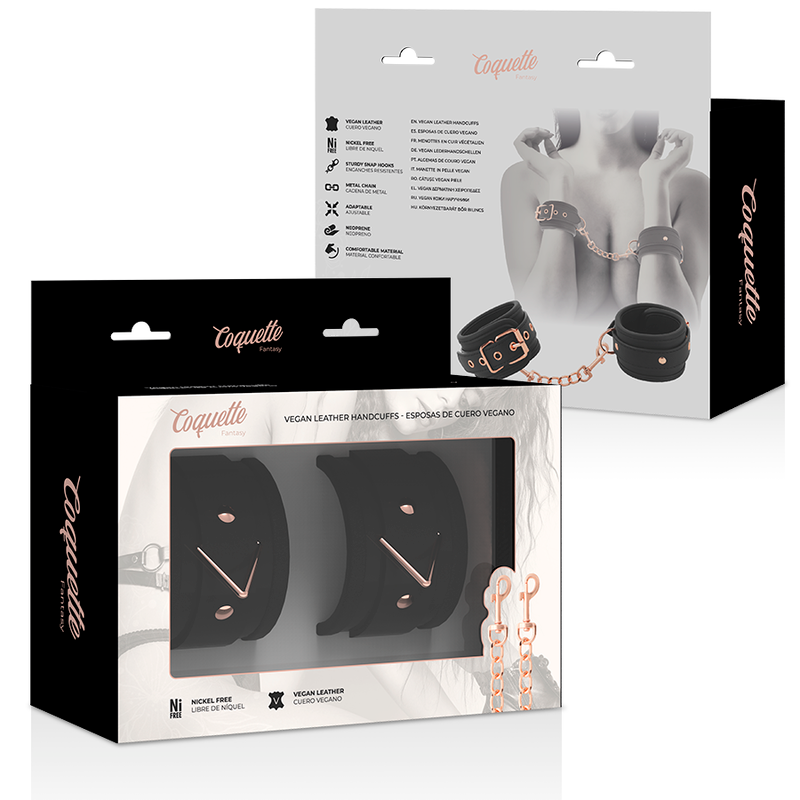Menottes Fantasy Cuir Végan Doublure Néoprène - Coquette