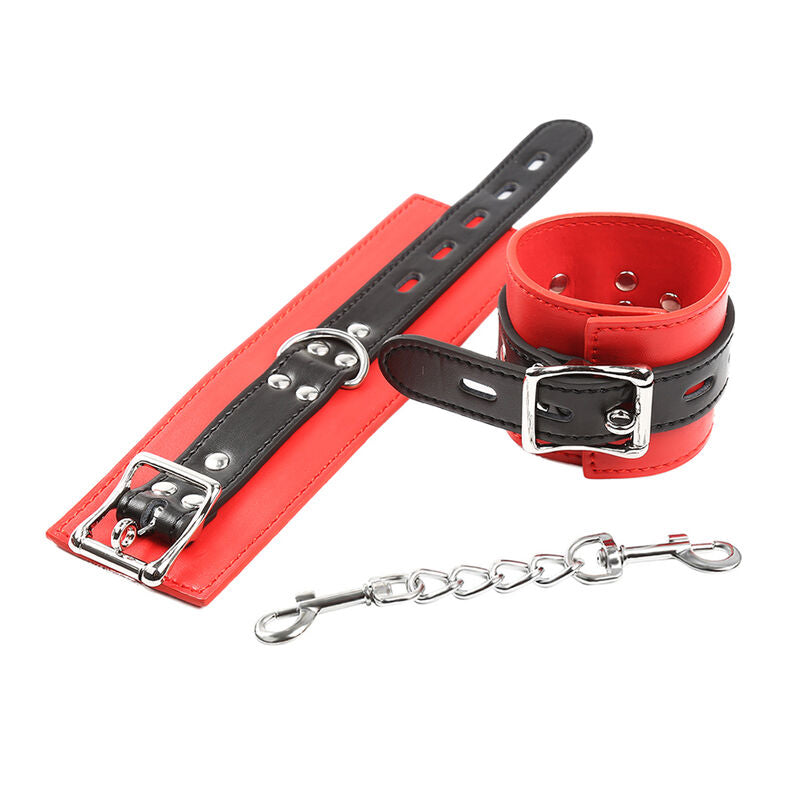 Menottes verrouillables rouge et noir Ohmama Fetish - Ohmama - OHMAMA FETISH
