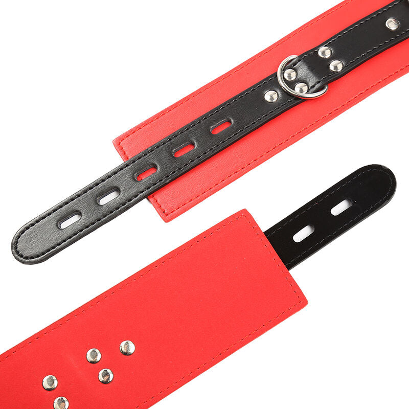 Menottes verrouillables rouge et noir Ohmama Fetish - Ohmama - OHMAMA FETISH