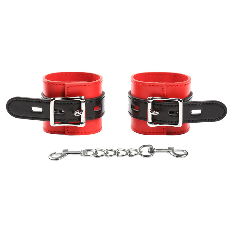 Menottes verrouillables rouge et noir Ohmama Fetish - Ohmama - OHMAMA FETISH