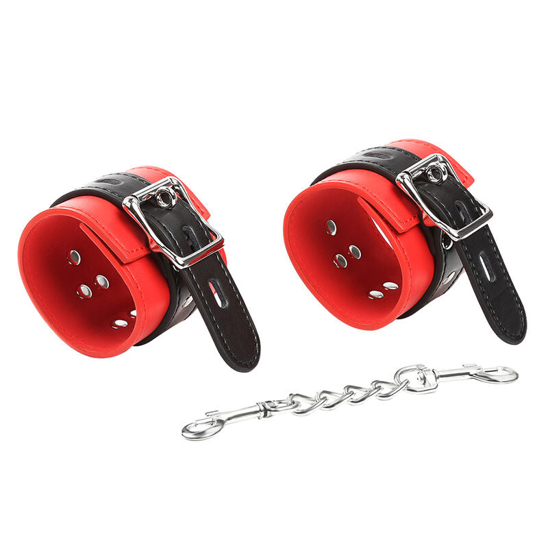 Menottes verrouillables rouge et noir Ohmama Fetish - Ohmama - OHMAMA FETISH
