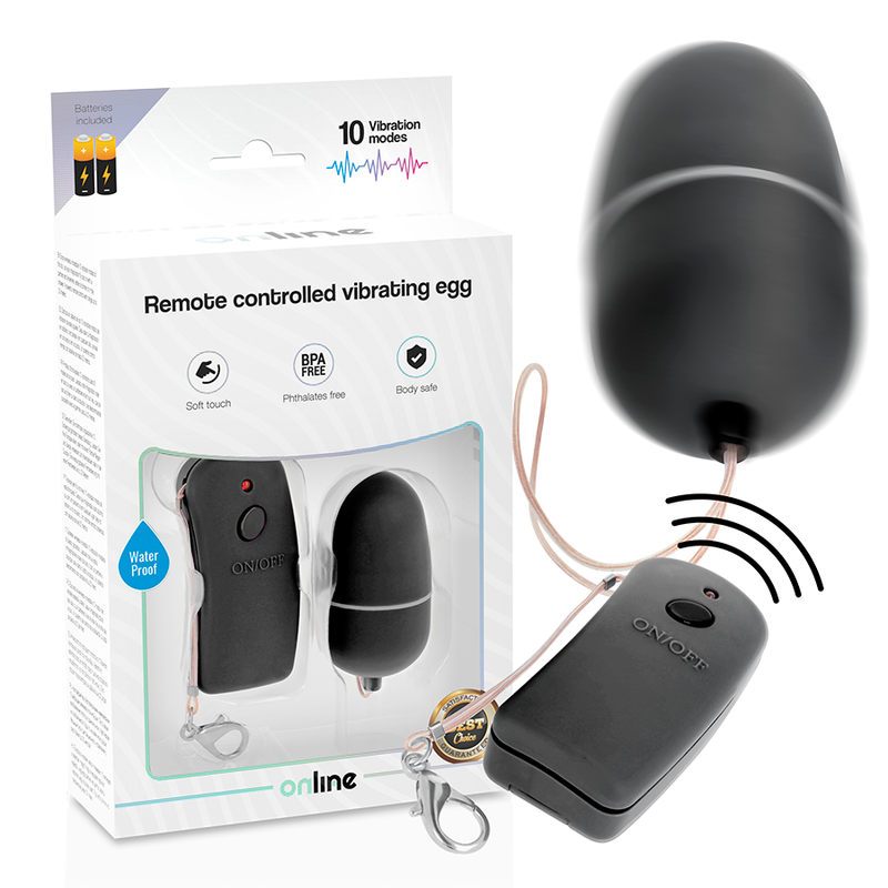 Online - Mini Oeuf vibrant avec télécommande - Noir