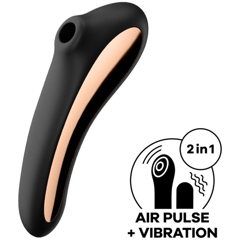Vibromasseur 2 en 1 Dual Kiss Noir - Satisfyer