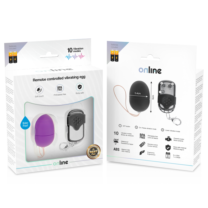 Online – Oeuf Vibrant avec Télécommande Taille S – Lilas