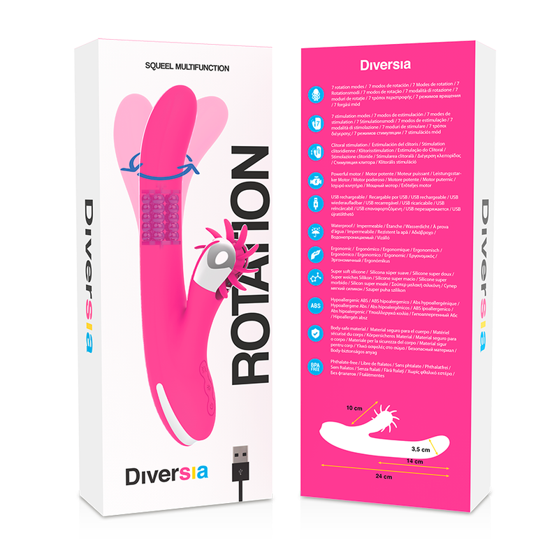 Vibromasseur Rabbit Diversia Rotation 24cm - Diversia