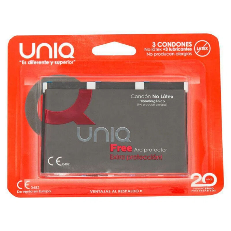 Préservatifs sans latex Uniq Free avec anneau de protection x3 - Uniq - UNIQ