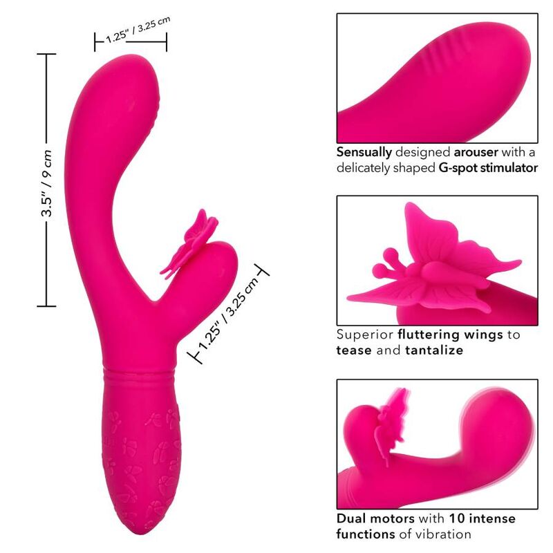 Vibromasseur Butterfly Kiss Flutter Rose - CalExotics