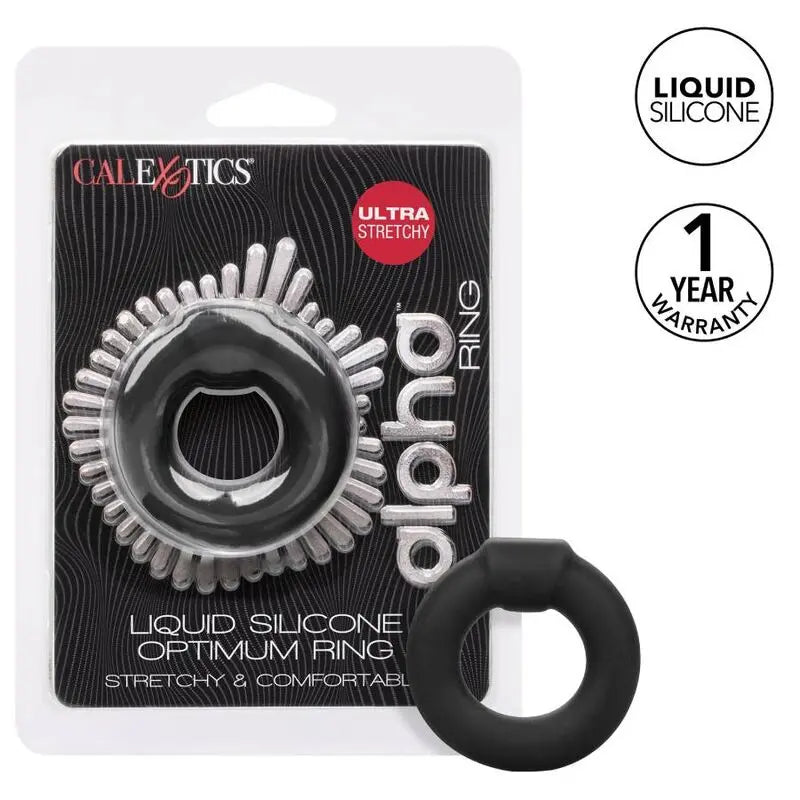 Anneau Pénien Alpha Liquid Silicone Optimum Noir - CalExotics