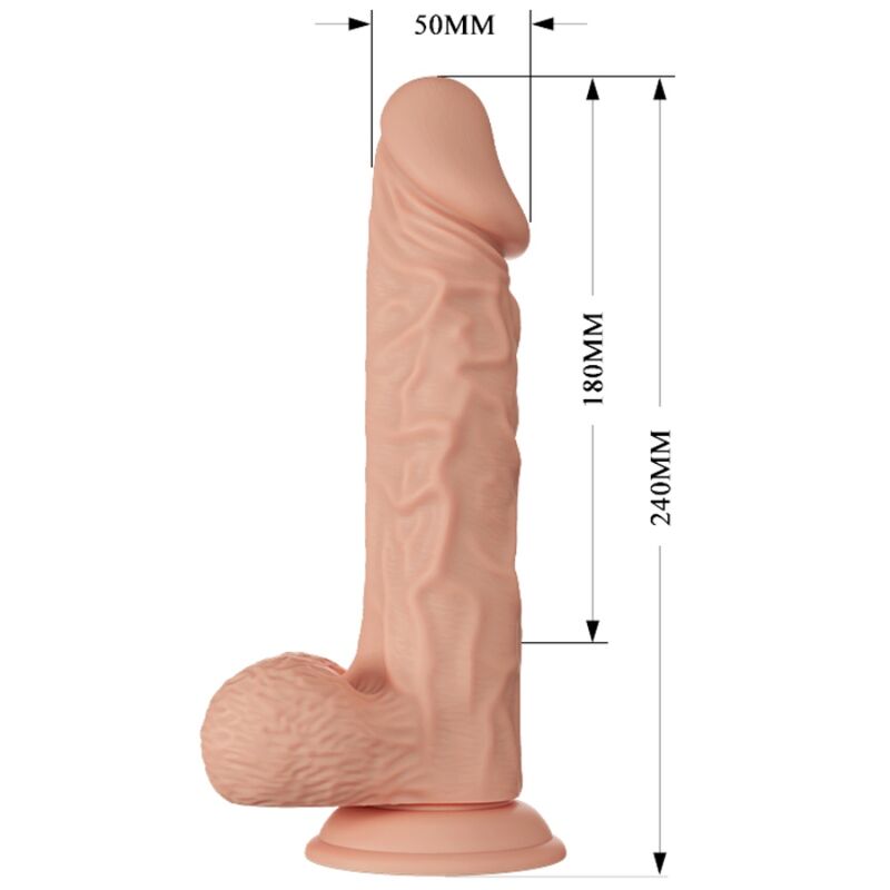 Baile - Gode XXL Réaliste Vibrant avec ventouse Chair - 24 cm