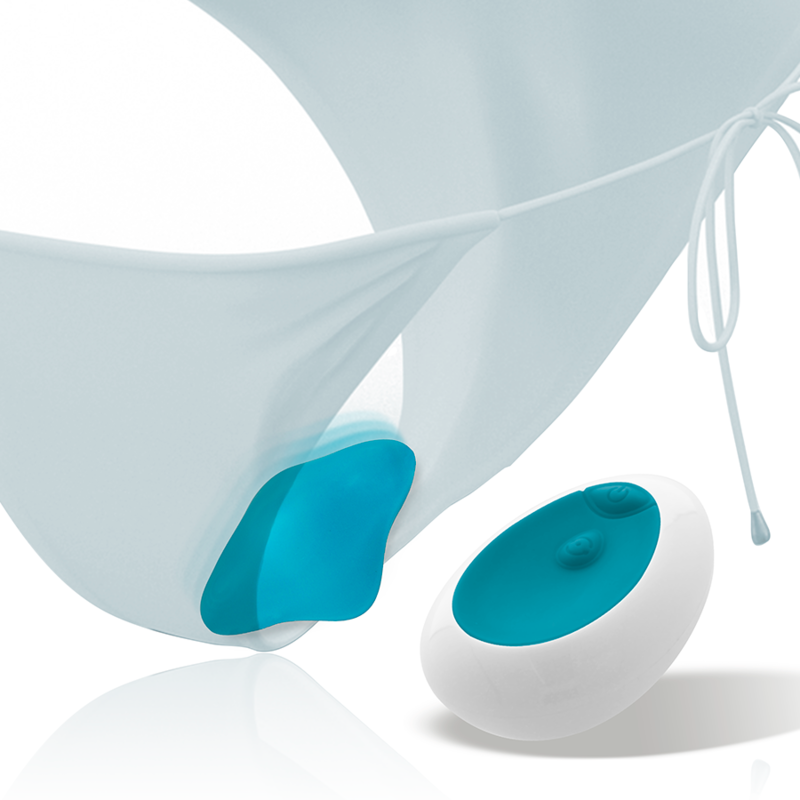 Vibromasseur Culotte Intense Panty Télécommandé Bleu - Samantha