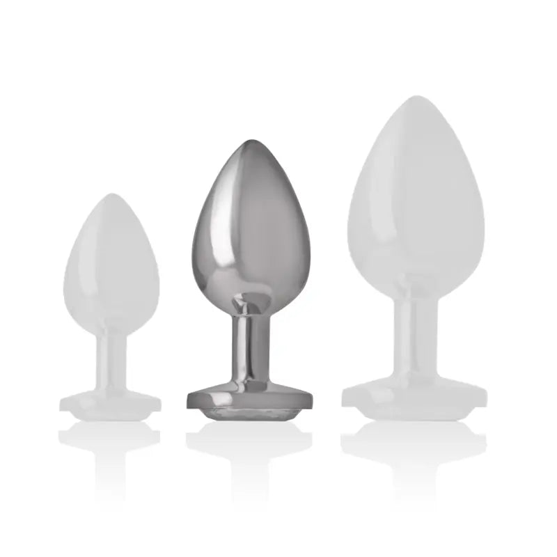 Plug Anal Métal Cristal Diamant Argent Taille M - Intense