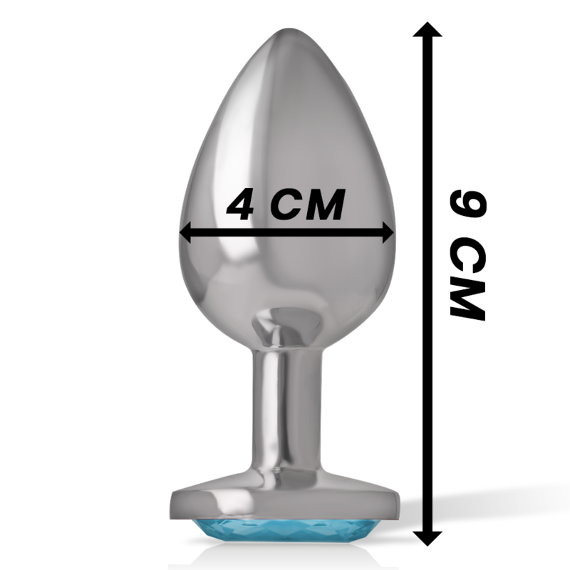 Plug Anal Métal Cristal Bleu Taille L - Intense