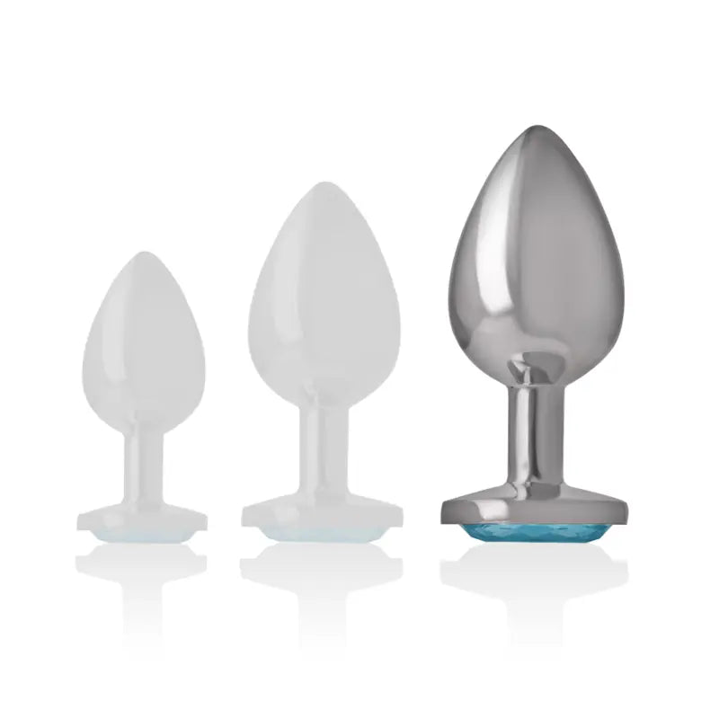 Plug Anal Métal Cristal Bleu Taille L - Intense