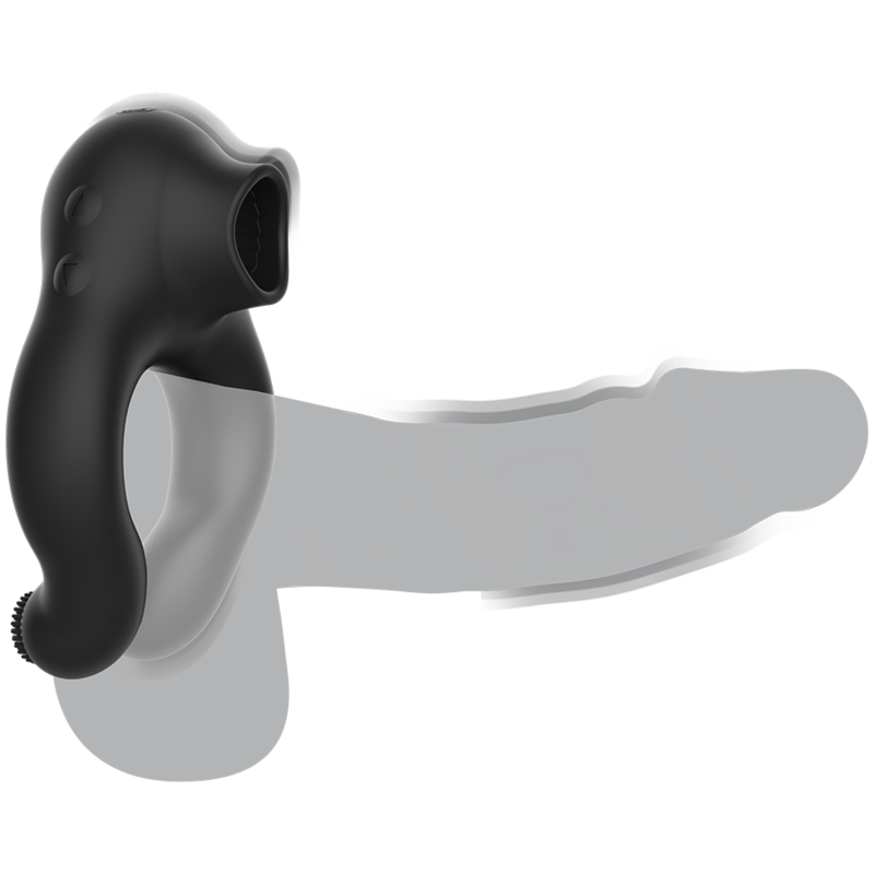 Anneau Vibrant Licking 3 Moteurs Rechargeable Noir - Black&Silver