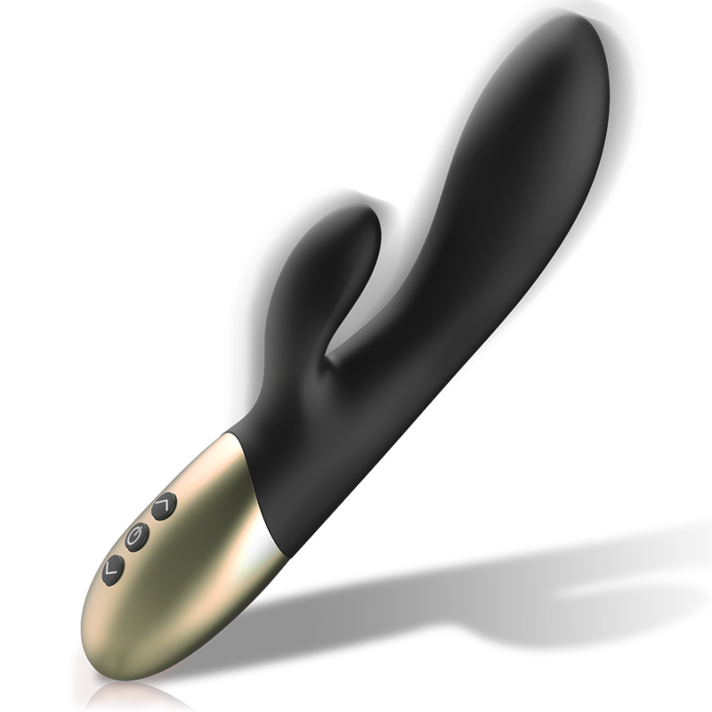 Vibromasseur Lapin Ibiza Super Doux Noir et Or - Ibiza
