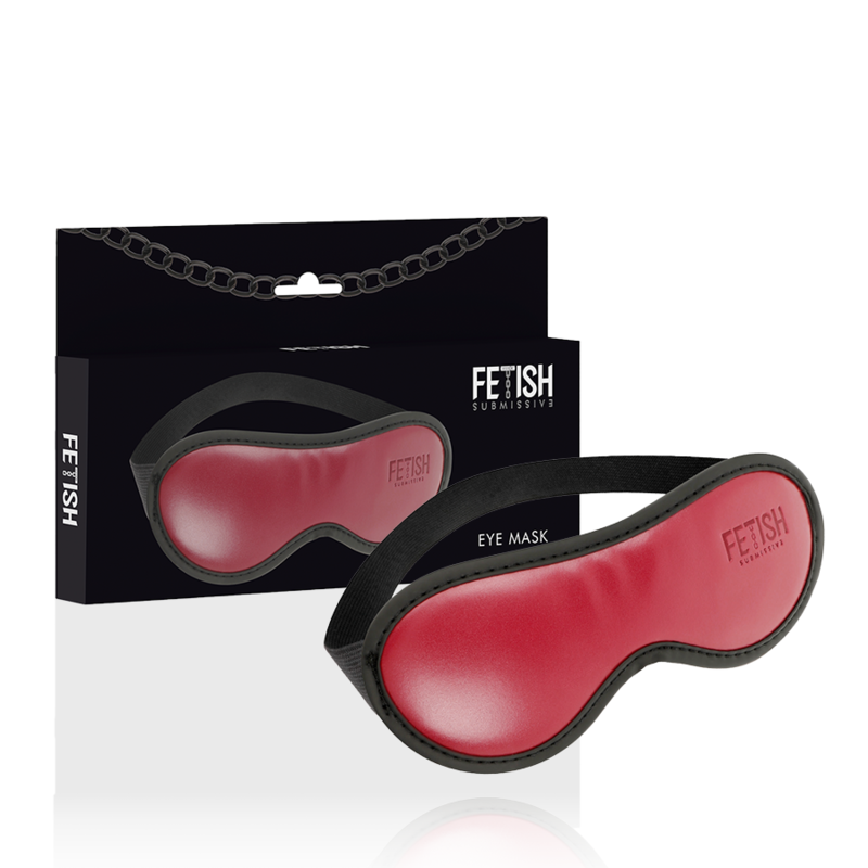 Fetish Submissive - Masque occultant en cuir végan - Rouge