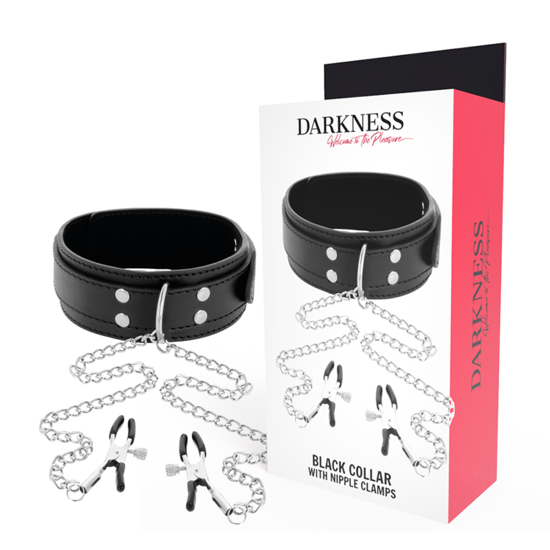 Darkness – Collier de cou avec pinces à tétons réglable