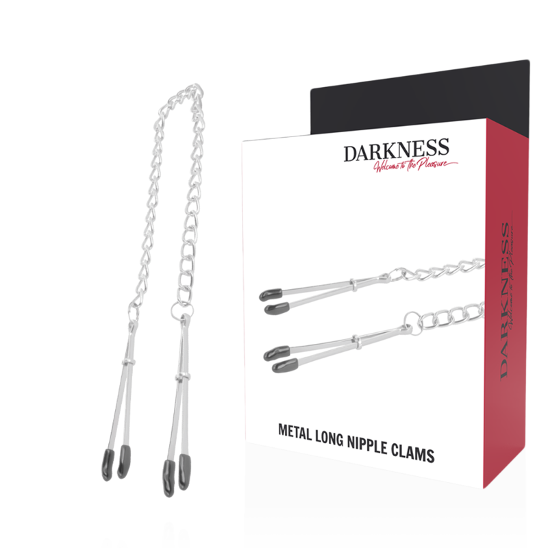 Darkness – Pincettes à tétons avec chaîne métal
