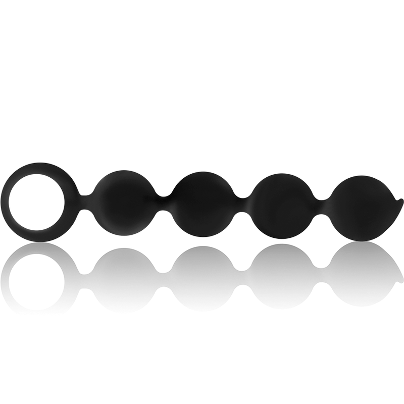 Chapelet Anal Lennon 4 Sphères Silicone 15cm - Black & Silver