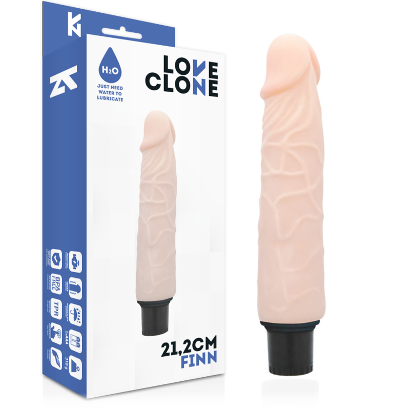 Vibromasseur autolubrifiant réaliste Finn 21.2 cm - Loveclone - LOVECLONE