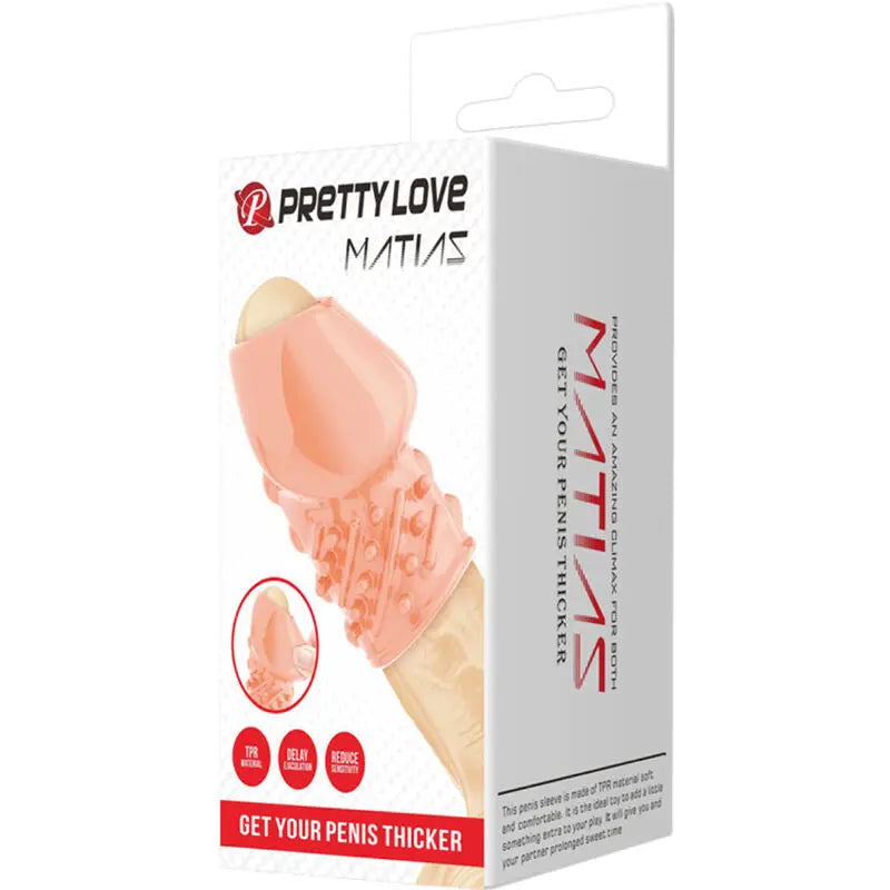 Pretty Love - Manchon Épaississant Nervuré pour Pénis - Beige