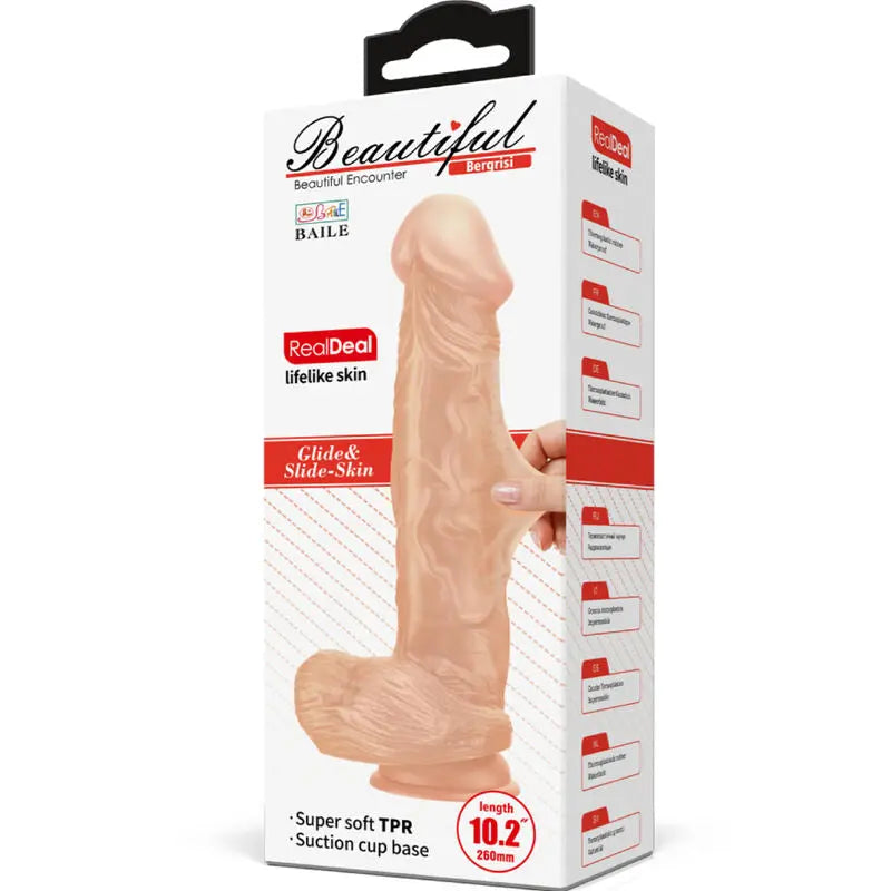 Realistischer Dildo Ultra mit Saugnapf Hauteffekt 26cm - Baile