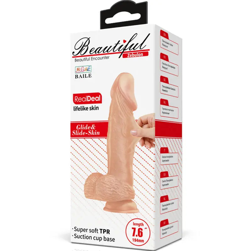 Realistischer Dildo mit ultrarealistischer Saugnapfbasis 19,4 cm - Baile