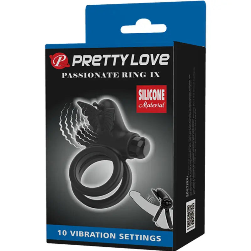 Anneau Pénien Vibrant Double Stimulateur Noir - Pretty Love - PRETTY LOVE MALE