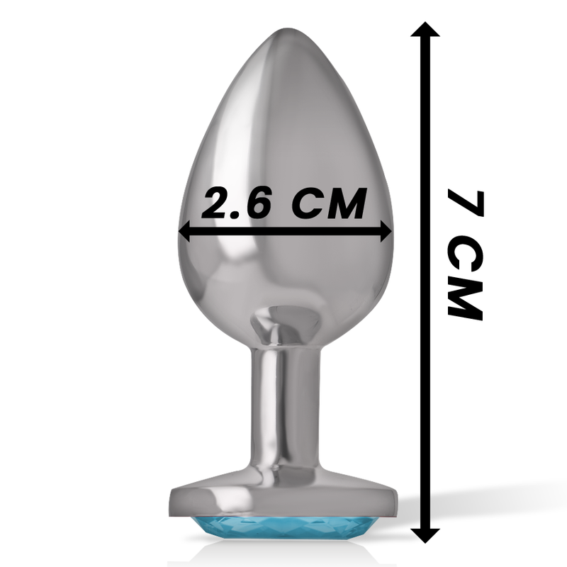 Plug Anal Métal Cœur Diamant Bleu Taille S - Intense