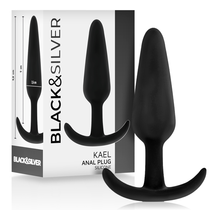 Plug Anal Silicone Hansel Moyen Noir et Argenté - Black&Silver