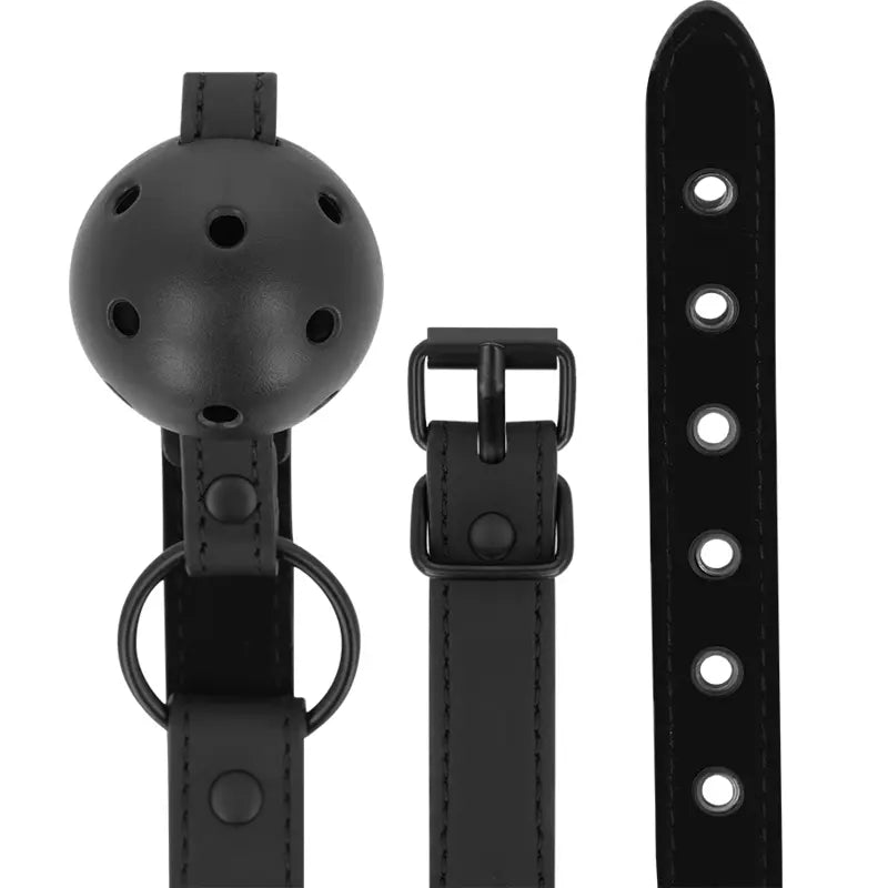 Muselière Bâillon-Balle en Cuir Végétalien - Intense Fetish