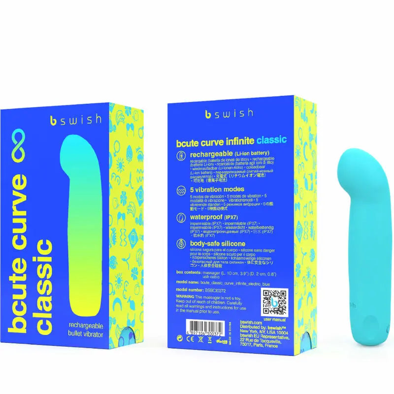 B Swish - Vibromasseur Rechargeable Incurvé Bcute Curve Classic - Bleu