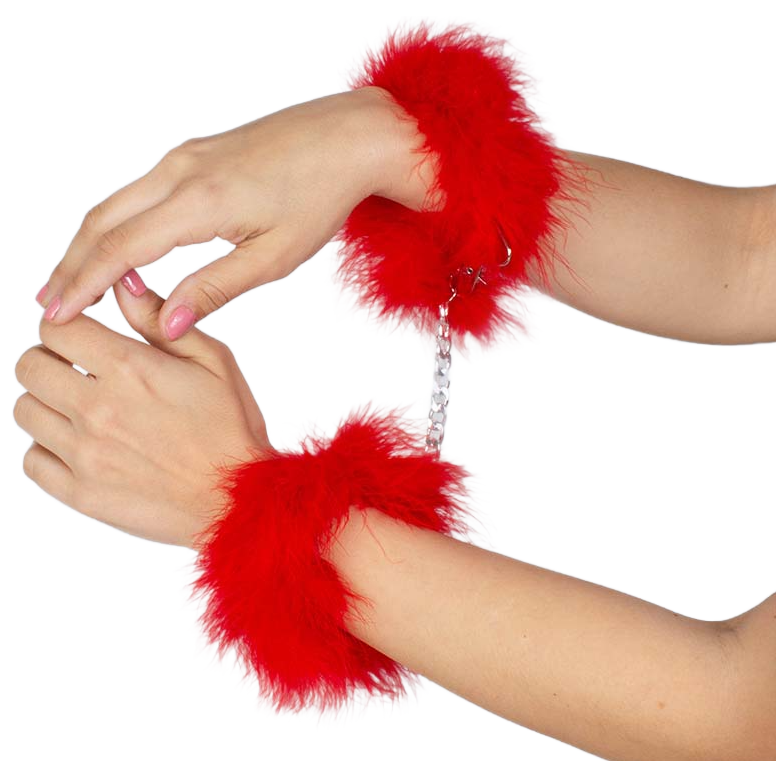 Secret Play - Menottes en Plumes Handcuffs Marabou - Rouge