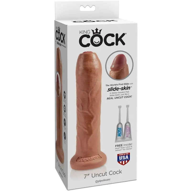 Realistischer Dildo King Cock Ungeschnitten 17,8 cm Karamell - Pipedream