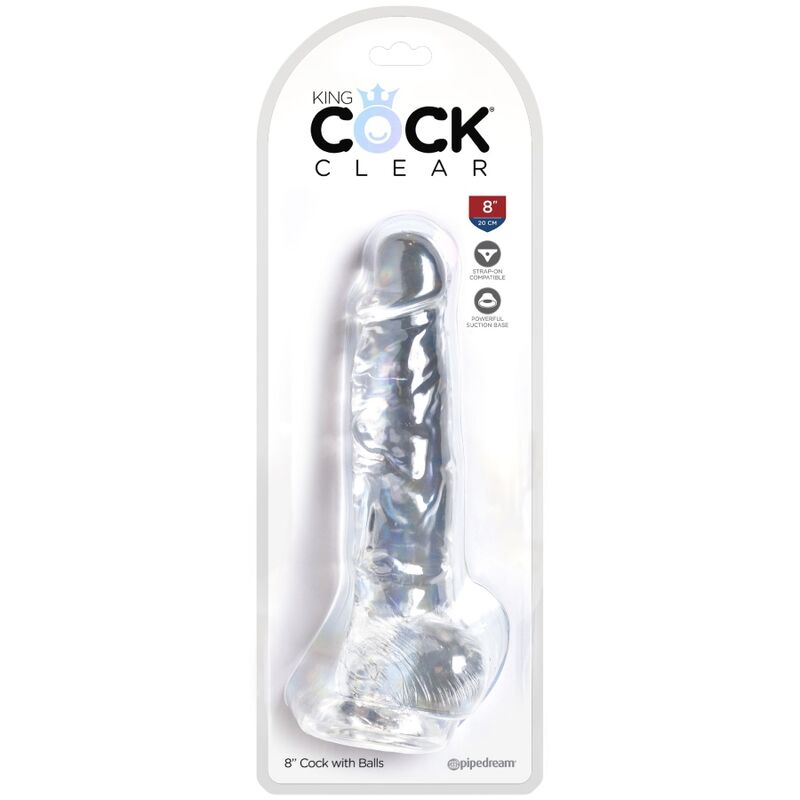 Gode Réaliste King Cock Transparent avec Testicules - Pipedream