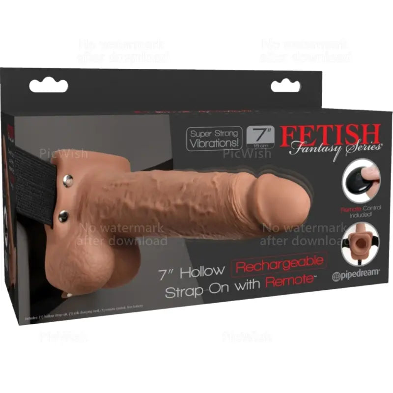 Harnais Pénis Vibrant Rechargeable 17,8 cm - Fetish Fantasy