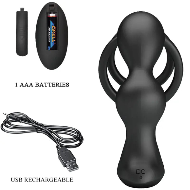 Set Anneau Pénien et Plug Anal Vibrant Marshall - Pretty Love - PRETTY LOVE MALE