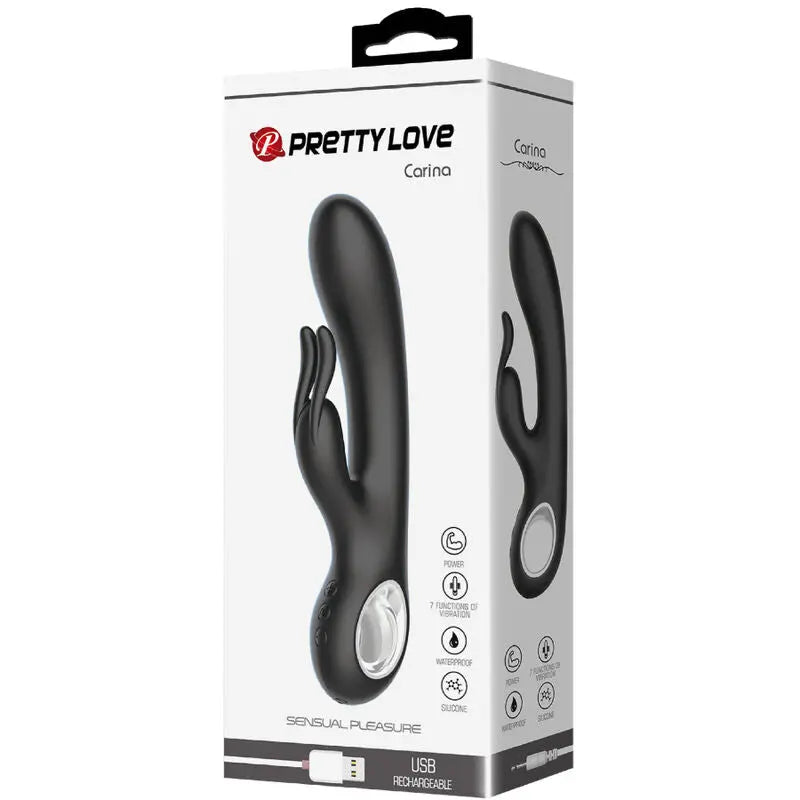Vibromasseur Lapin Carina Noir - Pretty Love - PRETTY LOVE
