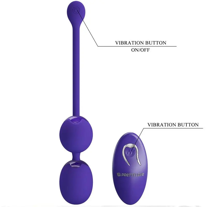 Pretty Love – Boules de Geisha Vibrantes avec Télécommande – Violet