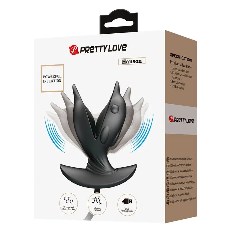 Plug Anal Gonflable en forme de Dauphin Noir - Pretty Love