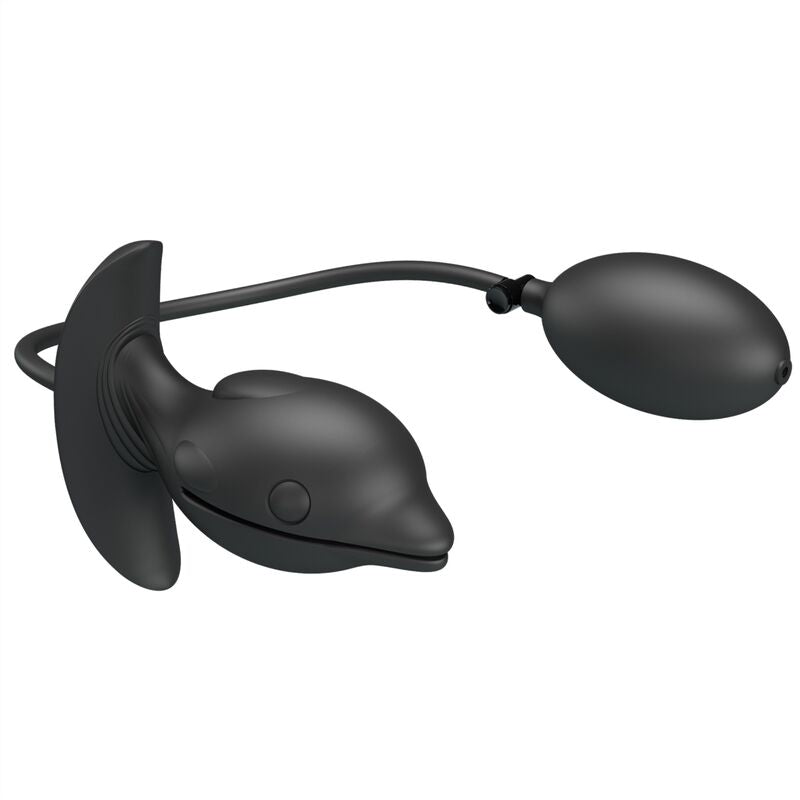 Plug Anal Gonflable en forme de Dauphin Noir - Pretty Love