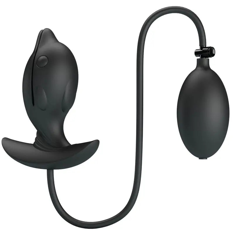 Plug Anal Gonflable en forme de Dauphin Noir - Pretty Love