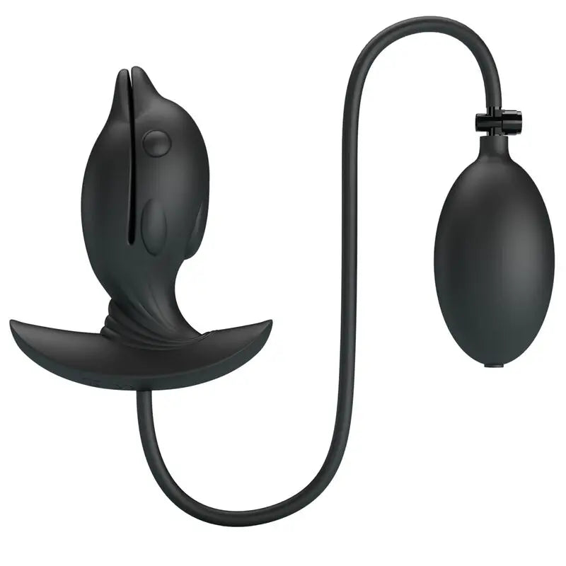 Plug Anal Gonflable en forme de Dauphin Noir - Pretty Love