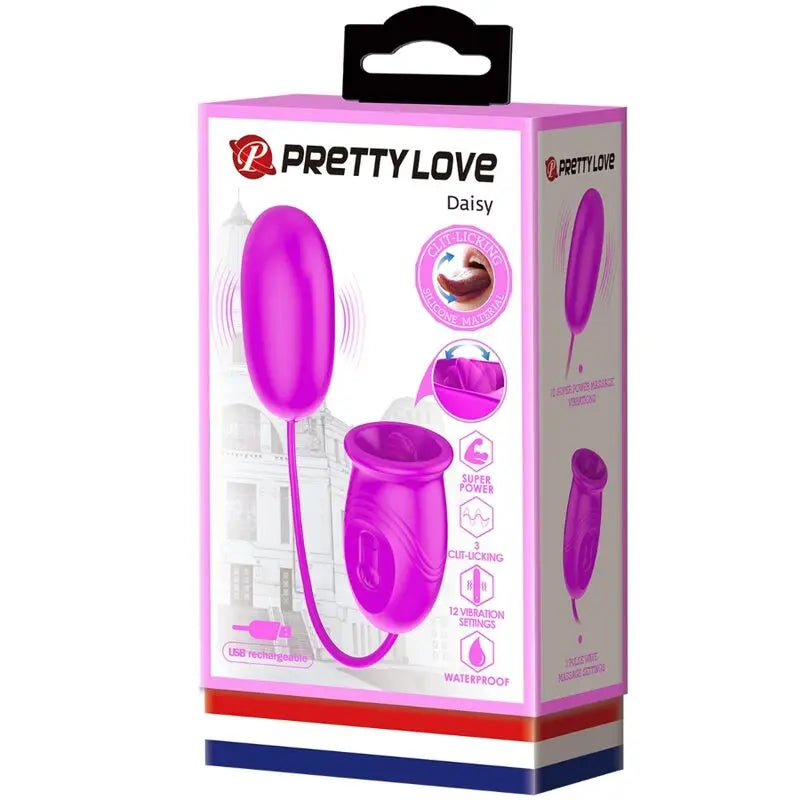 Pretty Love – Oeuf vibrant de poche avec stimulateur effet léchage – Rose
