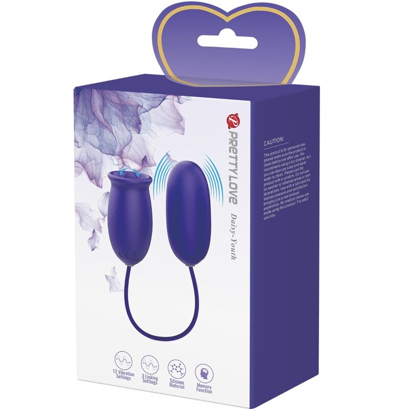 Pretty Love – Oeuf vibrant de Poche avec stimulateur effet léchage – Violet