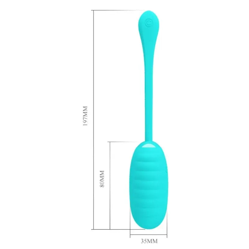 Pretty Love – Oeuf Vibrant Rechargeable en silicone – Bleu turquoise