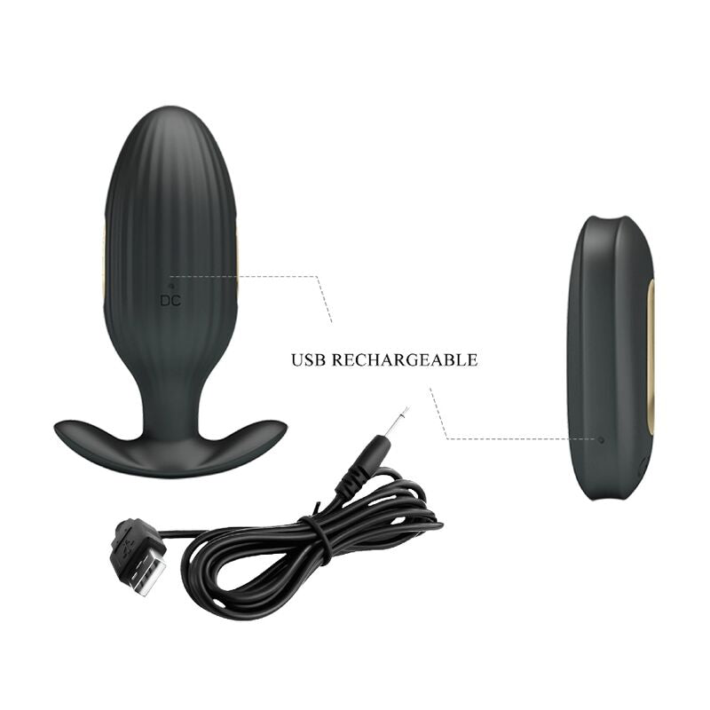 Plug Anal Vibrant Kelly Électrostimulation Noir - Pretty Love