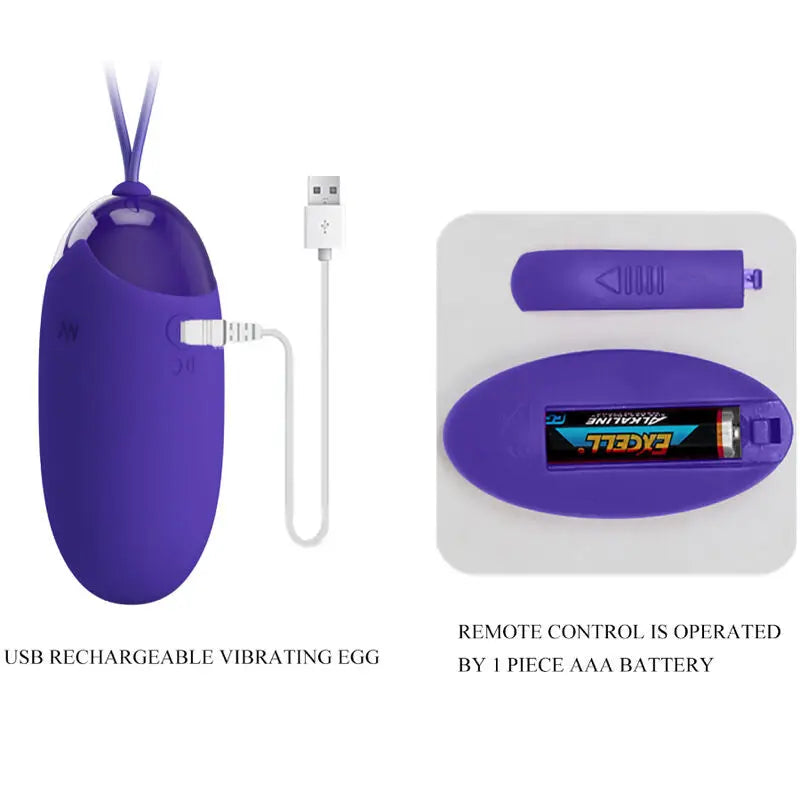 Pretty Love – Mini Oeuf Vibrant avec télécommande – Violet
