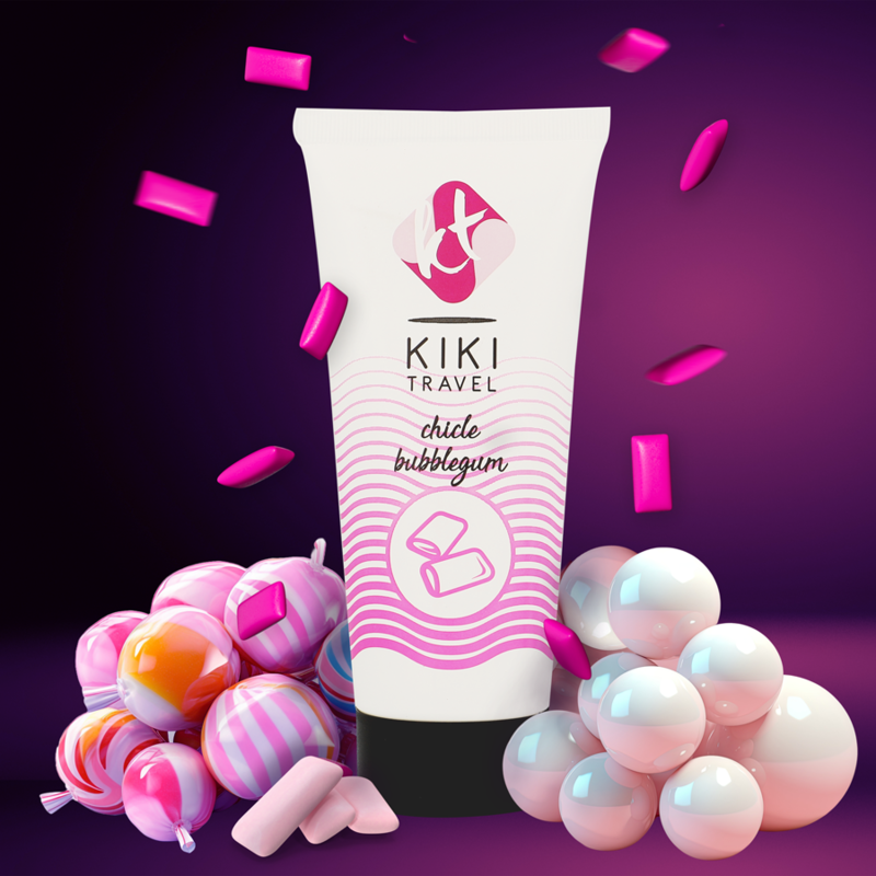 Kikí Travel - Lubrifiant Saveur Chewing-gum Fraise à base d’eau - 50 ml